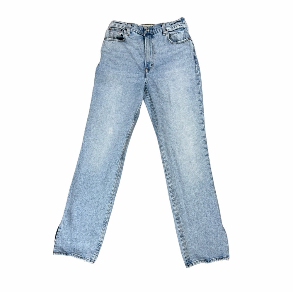 Abercrombie Fitch Women’s 90s Straight Jeans, Light Wash, Size 8